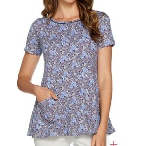 Lori Goldstein Slub Knit Swing Top with Pockets